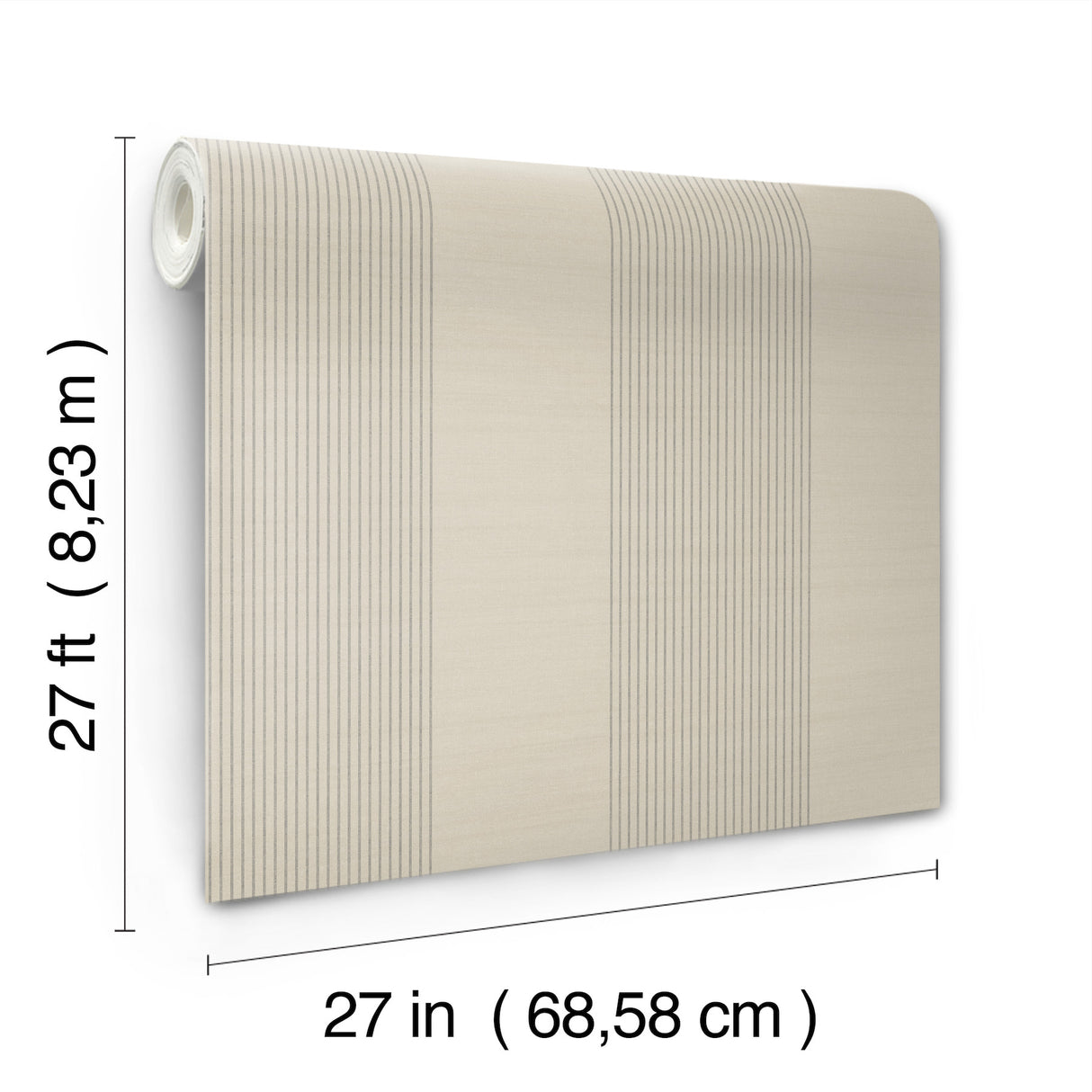 Ronald Redding 4211-83525 Archer Stripe Taupe Faux Linen Wal