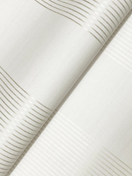 Ronald Redding 4211-83529 Archer Stripe White Faux Linen Wal