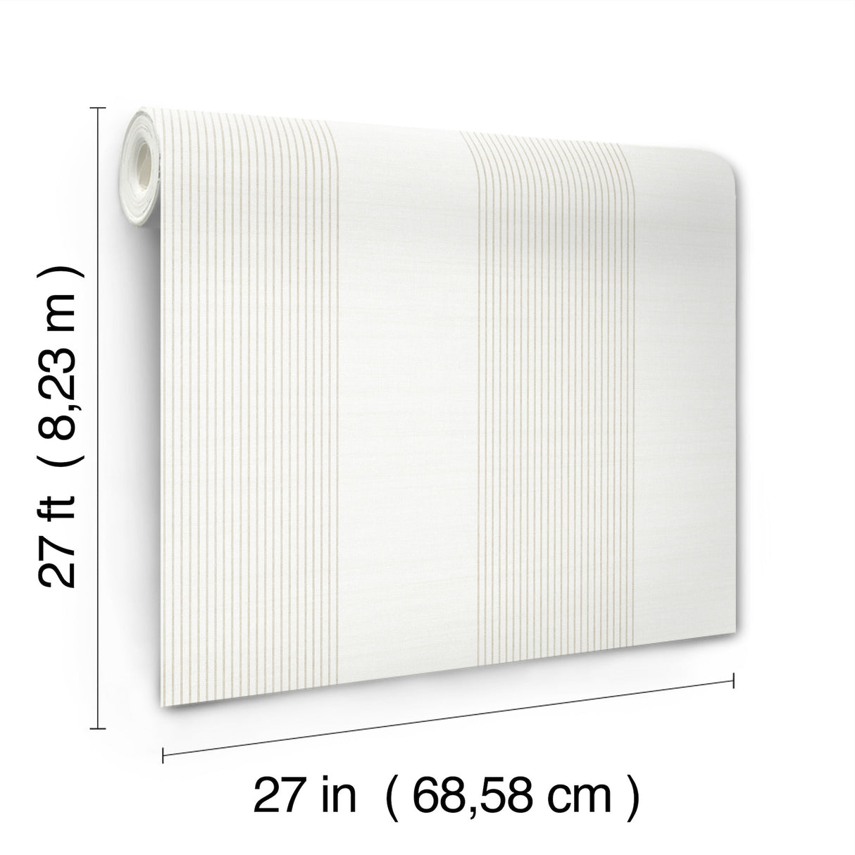 Ronald Redding 4211-83529 Archer Stripe White Faux Linen Wal