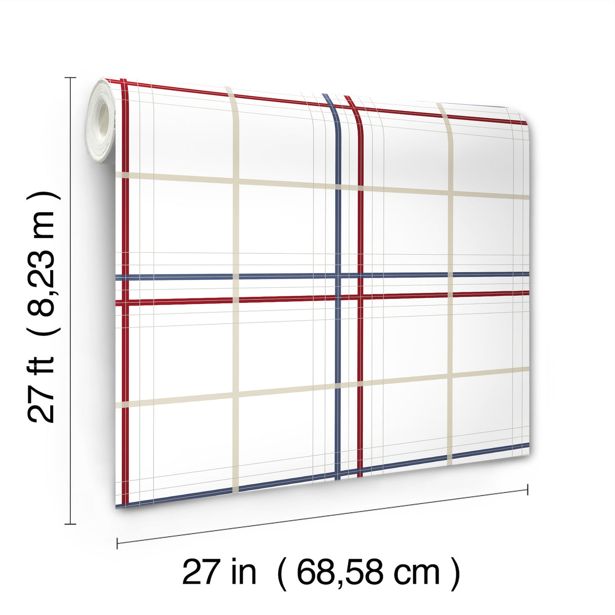 Ronald Redding 4211-83531 Lakeside Plaid Red Tailored Wallpa