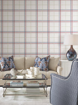 Ronald Redding 4211-83531 Lakeside Plaid Red Tailored Wallpa