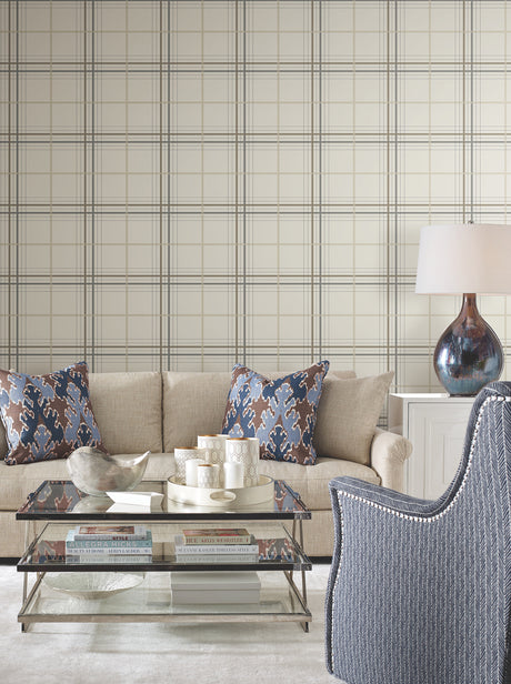 Ronald Redding 4211-83532 Lakeside Plaid Beige Tailored Wall