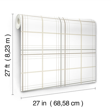 Ronald Redding 4211-83533 Lakeside Plaid White Tailored Wall