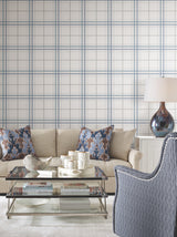 Ronald Redding 4211-83534 Lakeside Plaid Blue Tailored Wallp