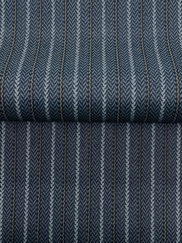 Ronald Redding 4211-83538 Elkan Stripe Navy Herringbone Wall