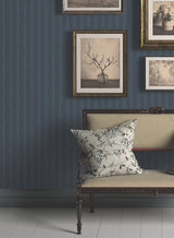 Ronald Redding 4211-83538 Elkan Stripe Navy Herringbone Wall