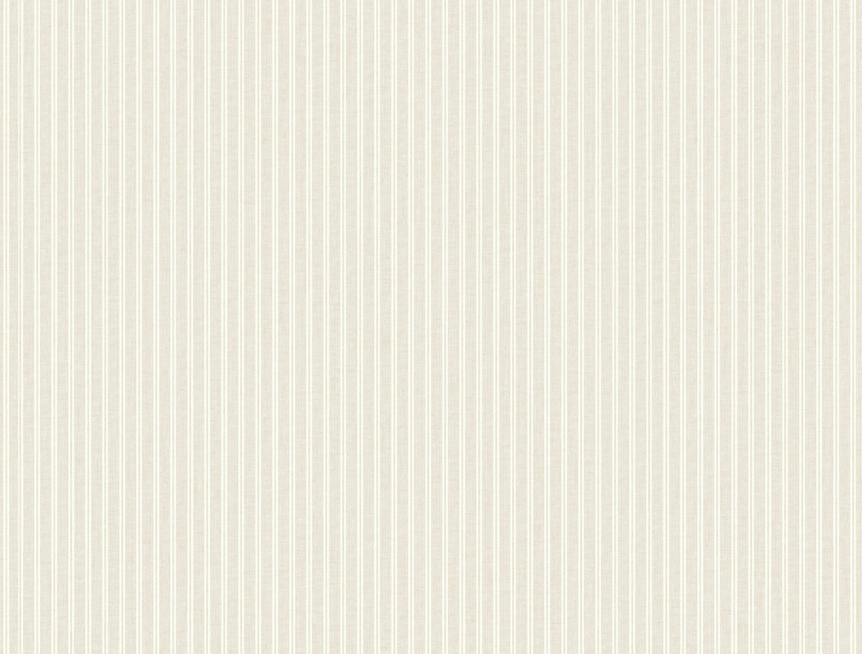 Ronald Redding 4211-83540 Ticking Stripe Beige Faux Linen Wa