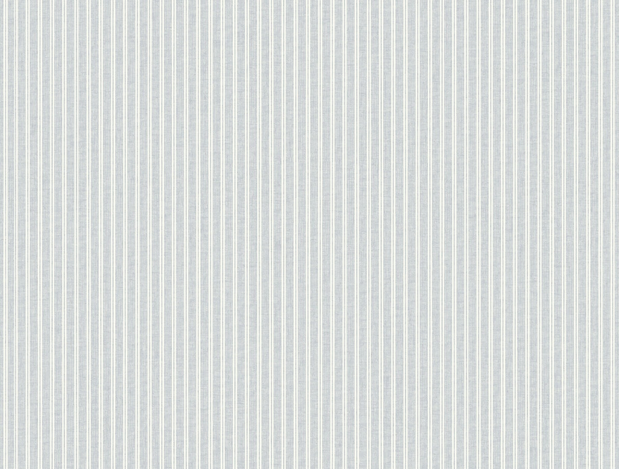 Ronald Redding 4211-83542 Ticking Stripe Blue Faux Linen Wal