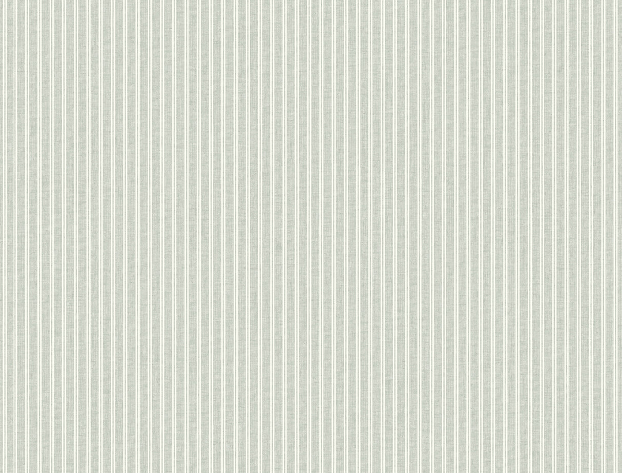 Ronald Redding 4211-83543 Ticking Stripe Sage Faux Linen Wal