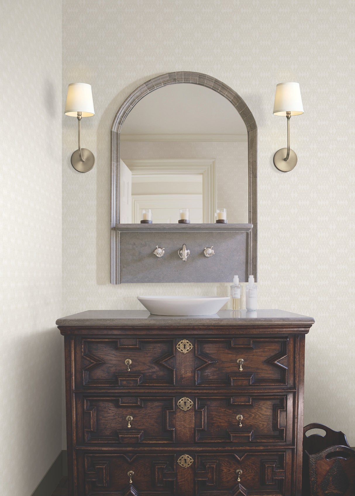 Ronald Redding 4211-83544 Radcliffe Beige Diamond Motif Wall