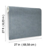 Ronald Redding 4211-83548 Saratoga Blue Faux Linen Wallpaper