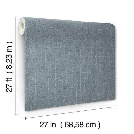 Ronald Redding 4211-83548 Saratoga Blue Faux Linen Wallpaper