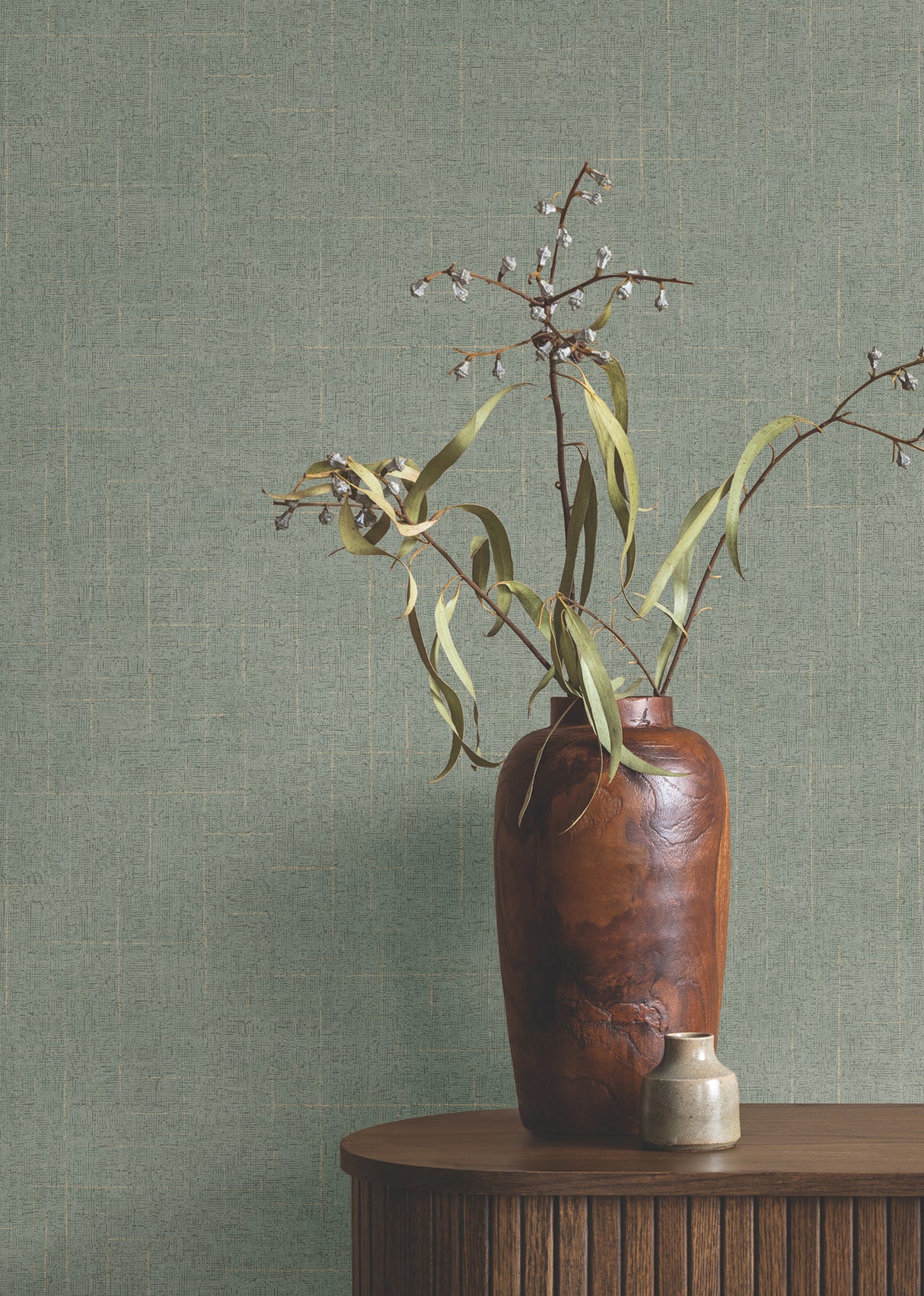 Ronald Redding 4211-83549 Saratoga Jade Faux Linen Wallpaper