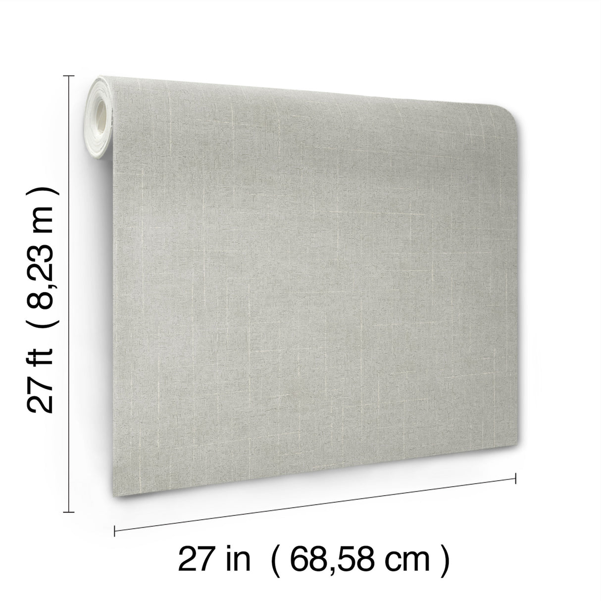 Ronald Redding 4211-83550 Saratoga Grey Faux Linen Wallpaper