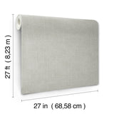 Ronald Redding 4211-83550 Saratoga Grey Faux Linen Wallpaper
