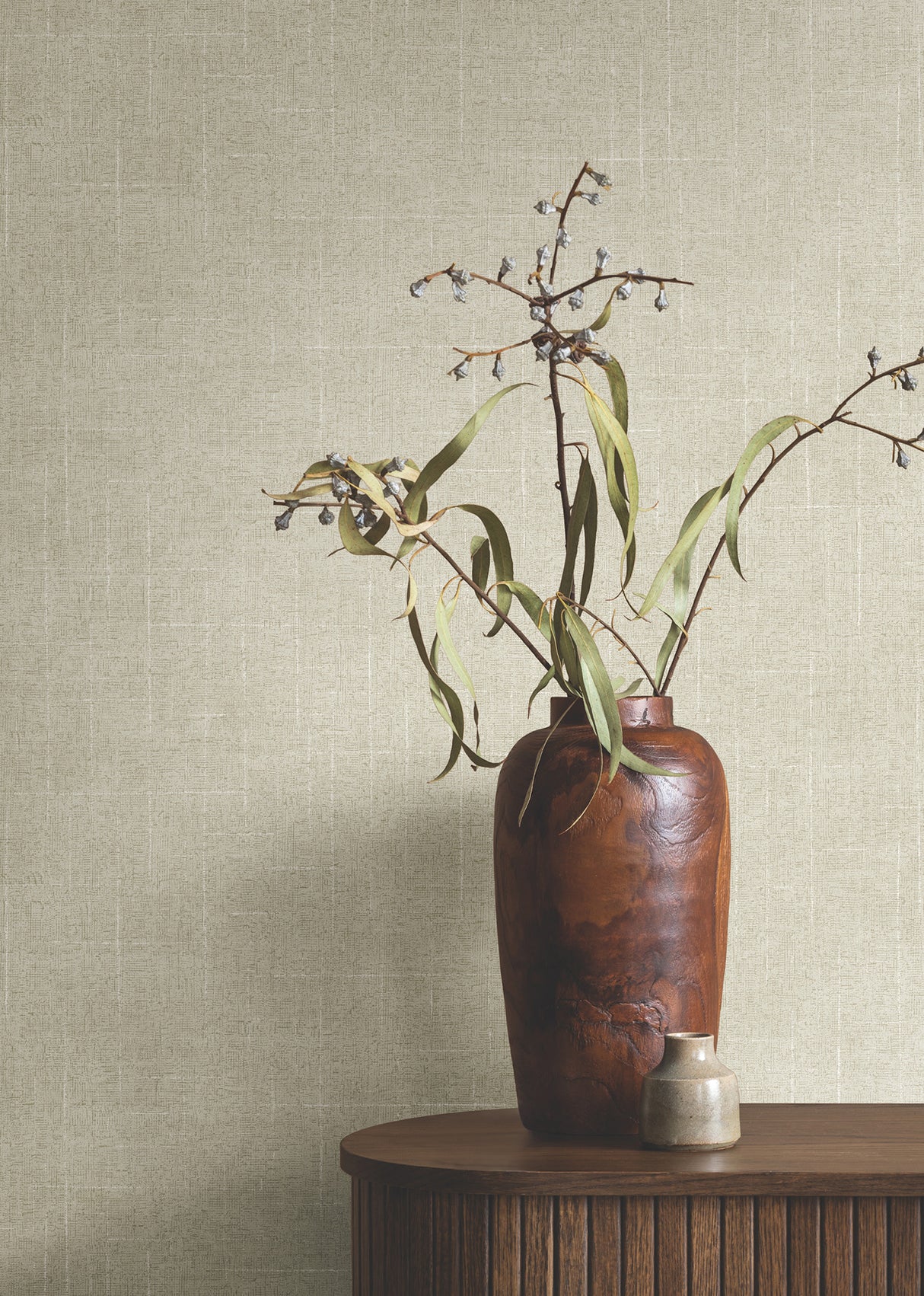 Ronald Redding 4211-83551 Saratoga Beige Faux Linen Wallpape