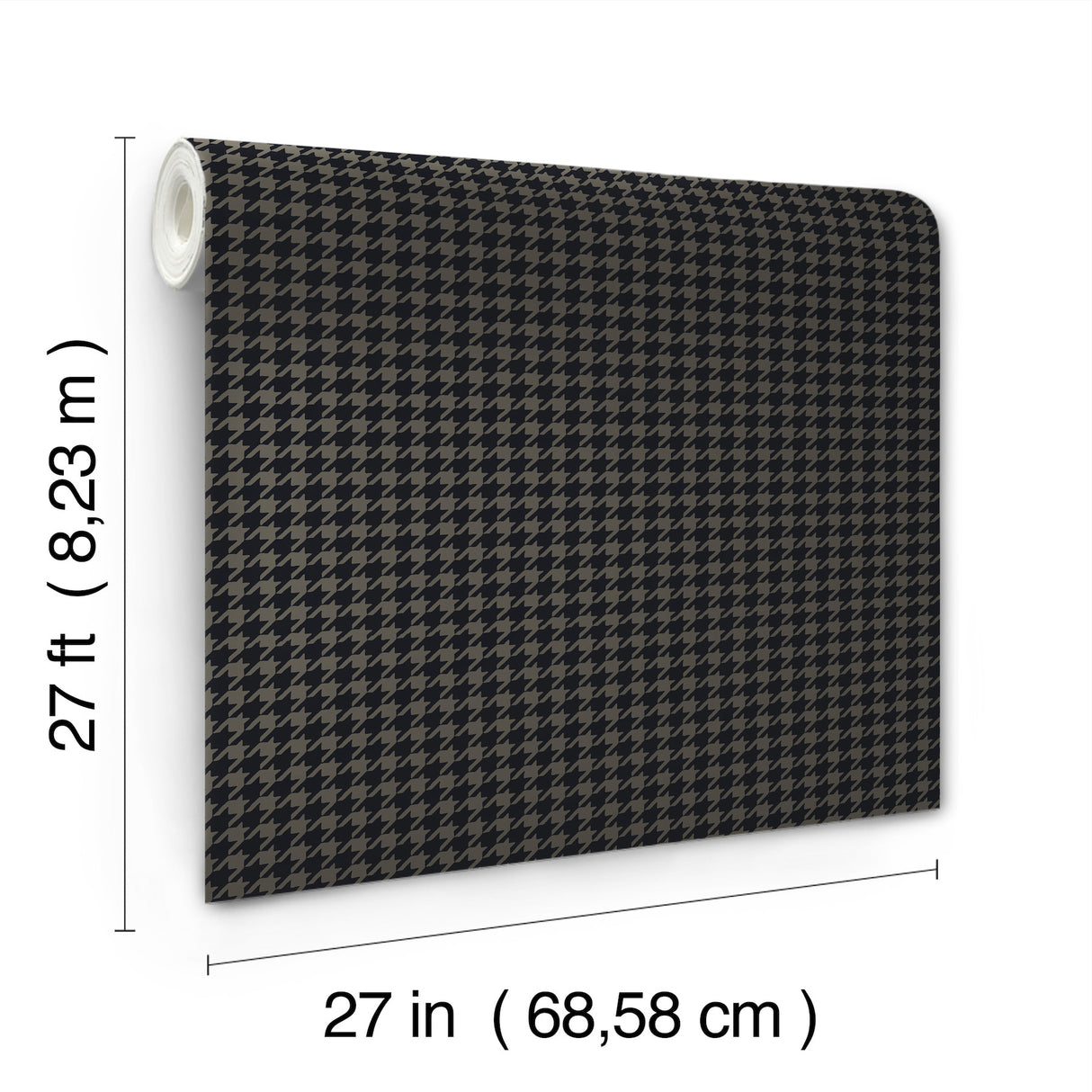 Ronald Redding 4211-83561 Watson Black Houndstooth Wallpaper