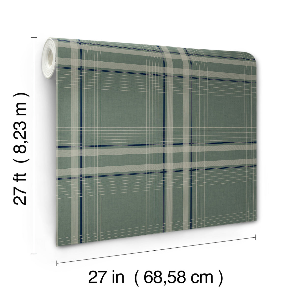 Ronald Redding 4211-83563 Country Club Plaid Green Faux Line