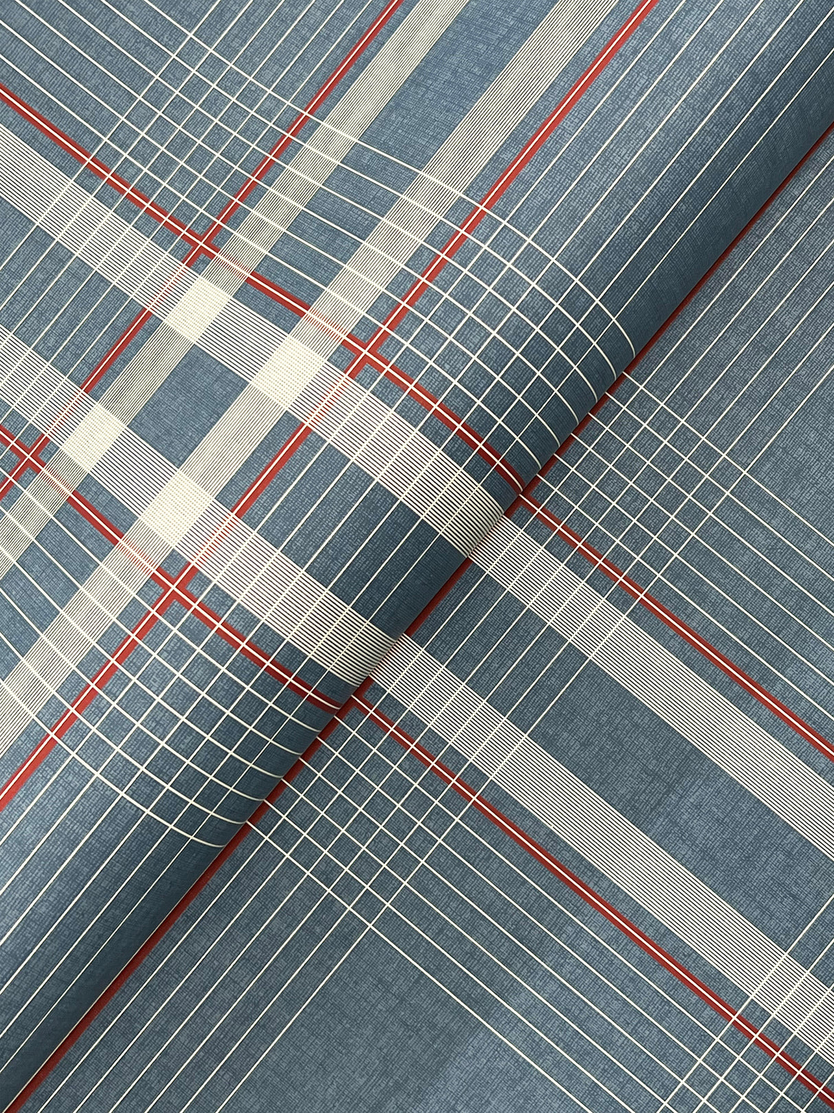 Ronald Redding 4211-83567 Country Club Plaid Denim Faux Line