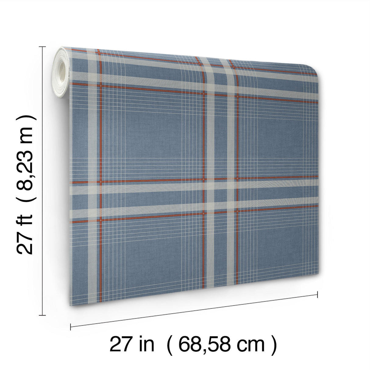 Ronald Redding 4211-83567 Country Club Plaid Denim Faux Line