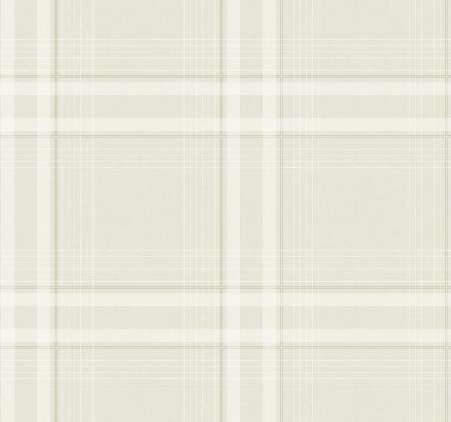 Ronald Redding 4211-83568 Country Club Plaid Dove Faux Linen