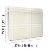 Ronald Redding 4211-83568 Country Club Plaid Dove Faux Linen