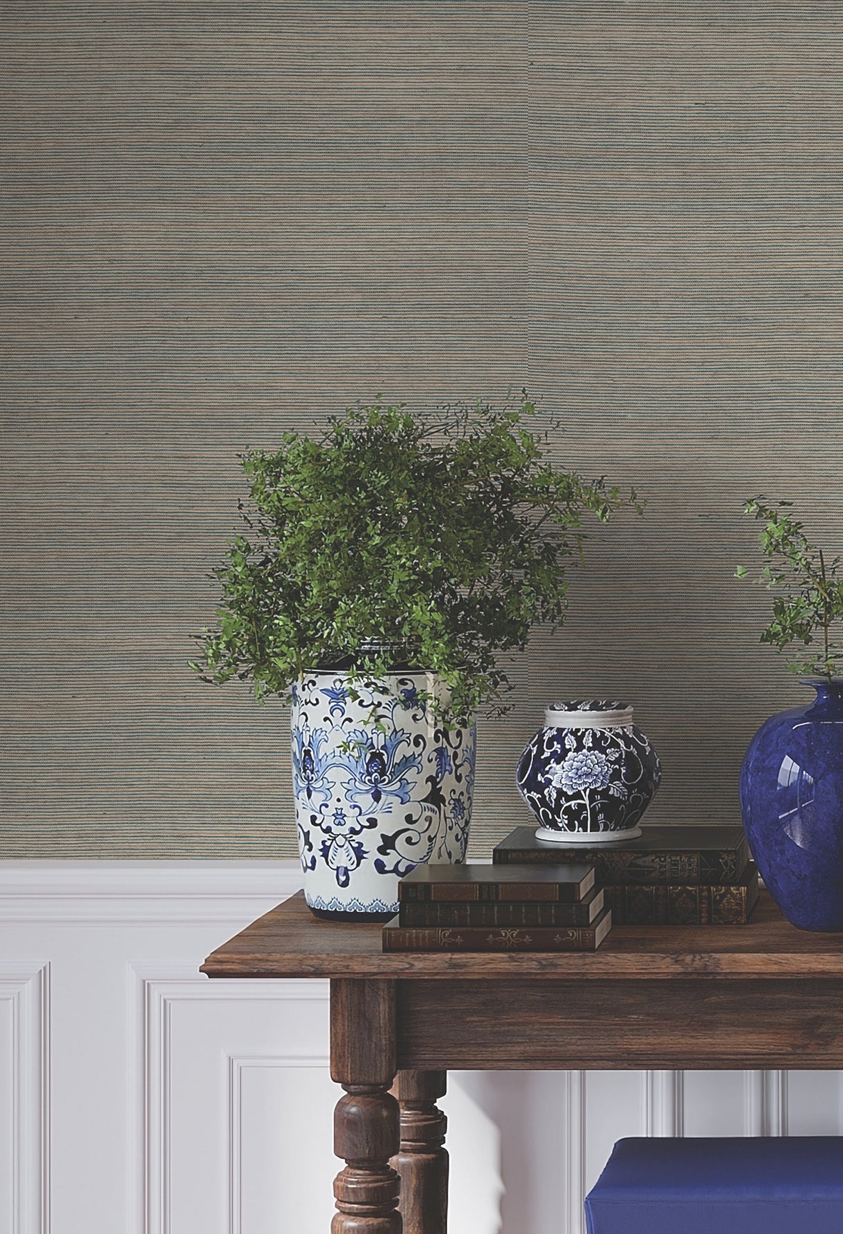 Ronald Redding 4211-83573 Warwick Navy Loomed Wallpaper