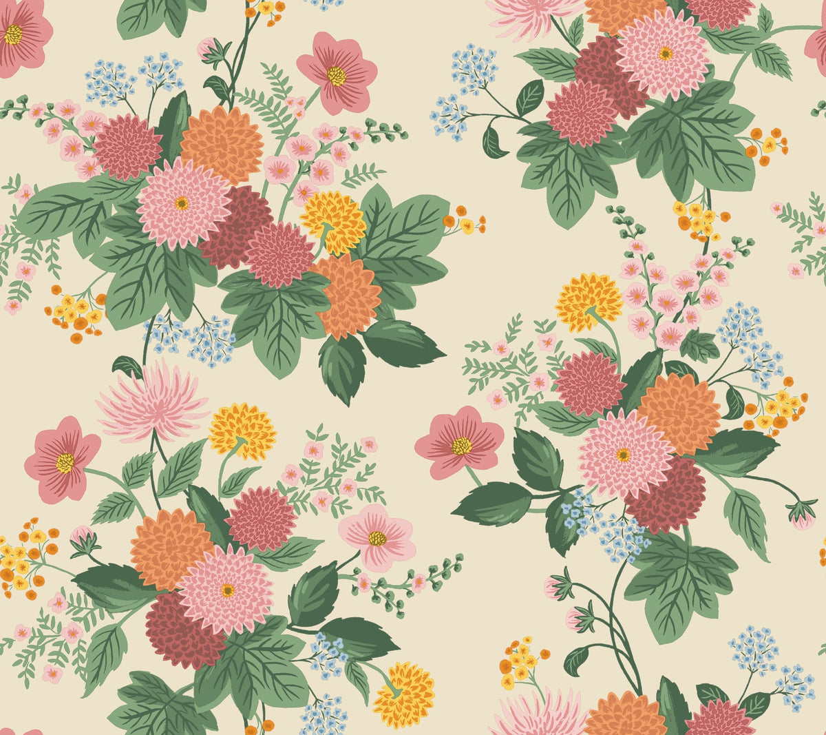 Rifle Paper Co. 4212-84360 Dahlia Linen & Blush Wallpaper