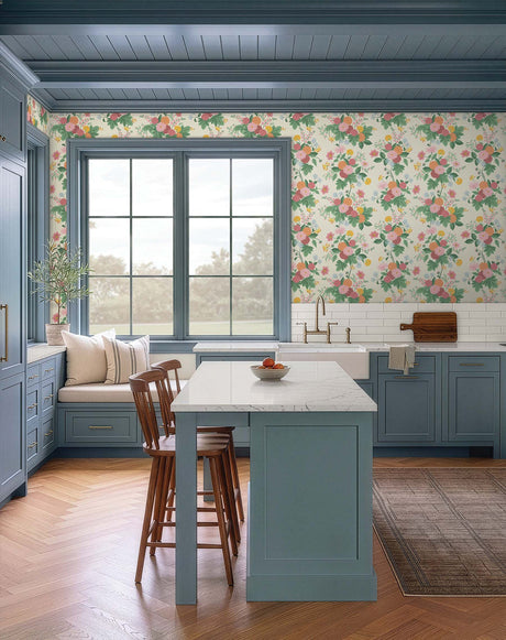 Rifle Paper Co. 4212-84360 Dahlia Linen & Blush Wallpaper