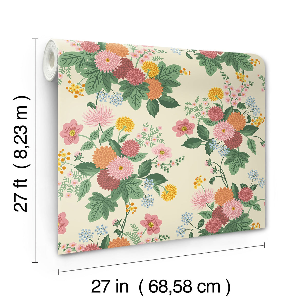 Rifle Paper Co. 4212-84360 Dahlia Linen & Blush Wallpaper