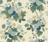 Rifle Paper Co. 4212-84362 Dahlia Linen & Blue Wallpaper