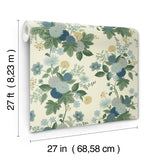 Rifle Paper Co. 4212-84362 Dahlia Linen & Blue Wallpaper