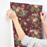 Rifle Paper Co. 4212-84363 Dahlia Burgundy Wallpaper