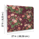 Rifle Paper Co. 4212-84363 Dahlia Burgundy Wallpaper