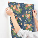 Rifle Paper Co. 4212-84364 Dahlia Navy Wallpaper