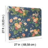 Rifle Paper Co. 4212-84364 Dahlia Navy Wallpaper