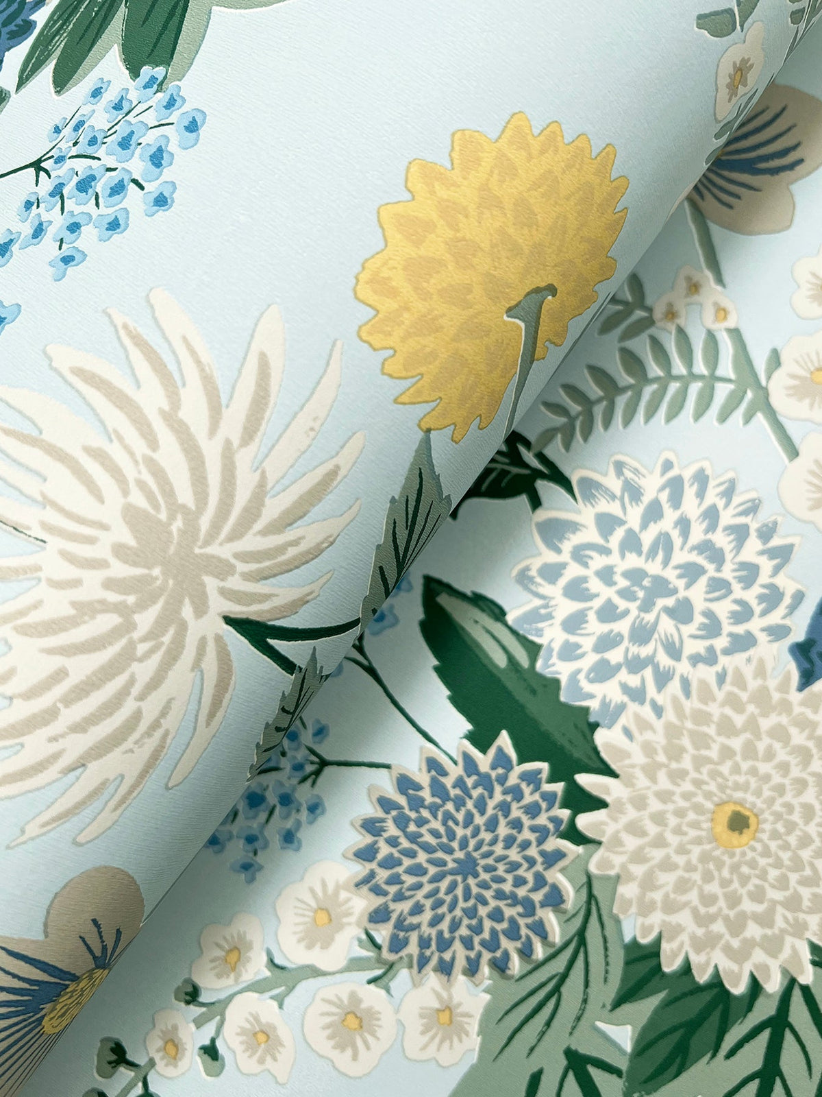 Rifle Paper Co. 4212-84365 Dahlia Blue Wallpaper