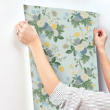 Rifle Paper Co. 4212-84365 Dahlia Blue Wallpaper