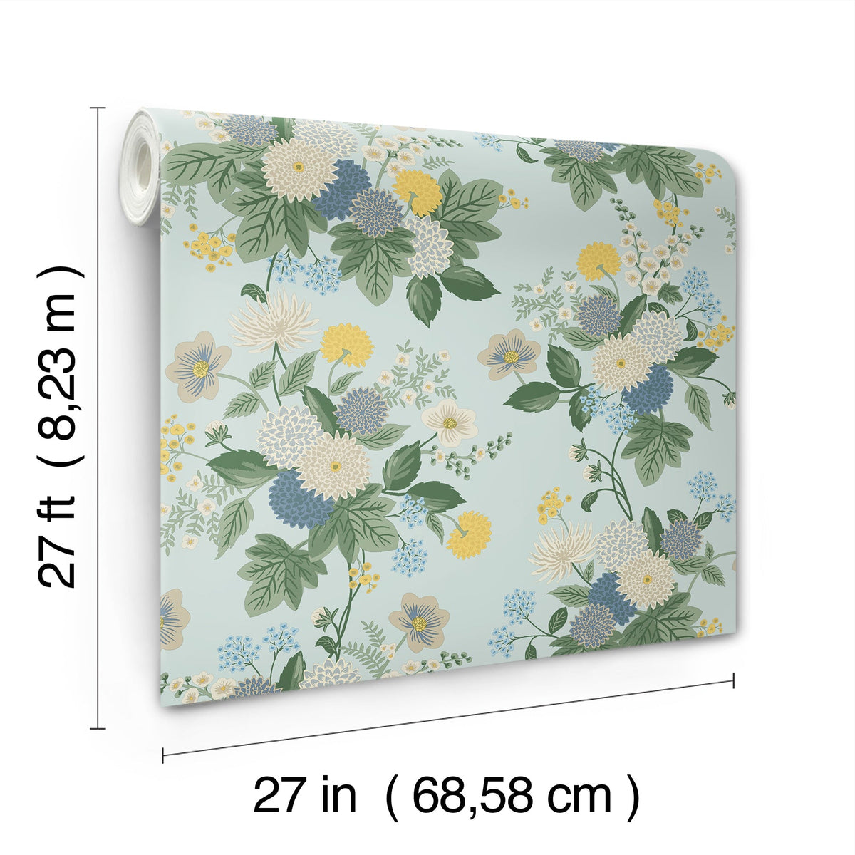 Rifle Paper Co. 4212-84365 Dahlia Blue Wallpaper