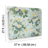 Rifle Paper Co. 4212-84365 Dahlia Blue Wallpaper