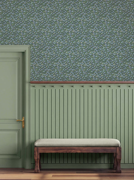 Rifle Paper Co. 4212-84369 Sylvie Navy Wallpaper