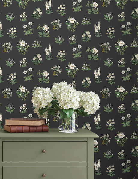 Rifle Paper Co. 4212-84375 Botanical Black Wallpaper