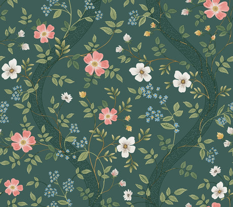 Rifle Paper Co. 4212-84382 Waverly Emerald Wallpaper