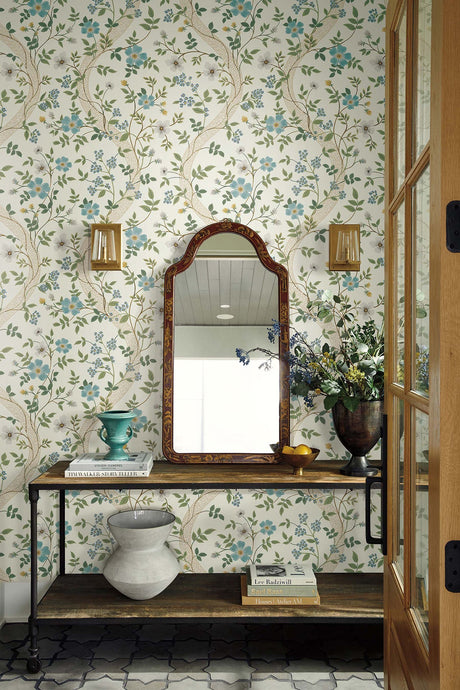 Rifle Paper Co. 4212-84383 Waverly White Wallpaper