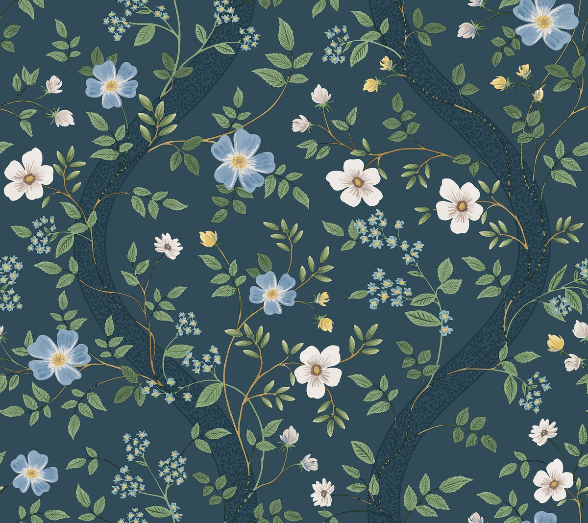 Rifle Paper Co. 4212-84384 Waverly Navy Wallpaper