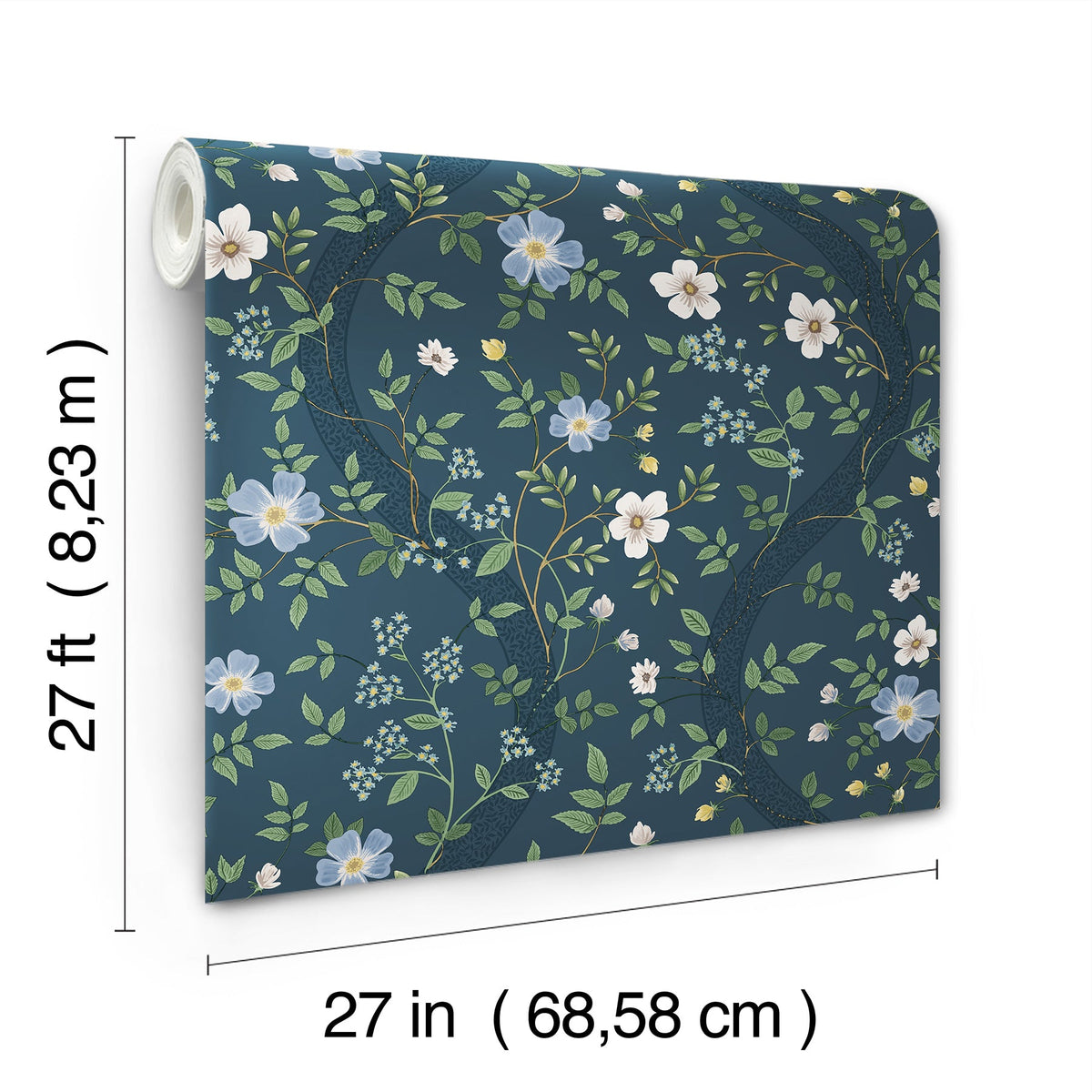 Rifle Paper Co. 4212-84384 Waverly Navy Wallpaper