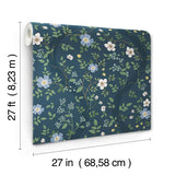 Rifle Paper Co. 4212-84384 Waverly Navy Wallpaper