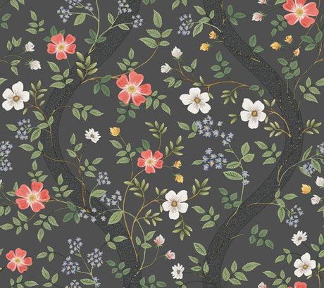 Rifle Paper Co. 4212-84385 Waverly Charcoal Wallpaper