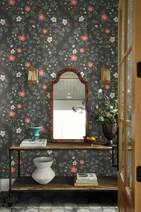 Rifle Paper Co. 4212-84385 Waverly Charcoal Wallpaper