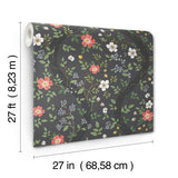 Rifle Paper Co. 4212-84385 Waverly Charcoal Wallpaper